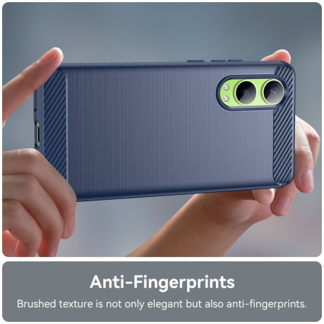 Протиударний чохол Brushed Texture Carbon Fiber на OnePlus Nord CE4 Lite - синій