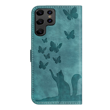 Чохол-книжка Cat Embossing Pattern  для Samsung Galaxy S25 Ultra 5G - блакитний