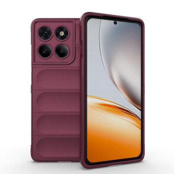 Силіконовий чехол Magic Flannel для Motorola Edge 60 Pro 5G - винно-червоний