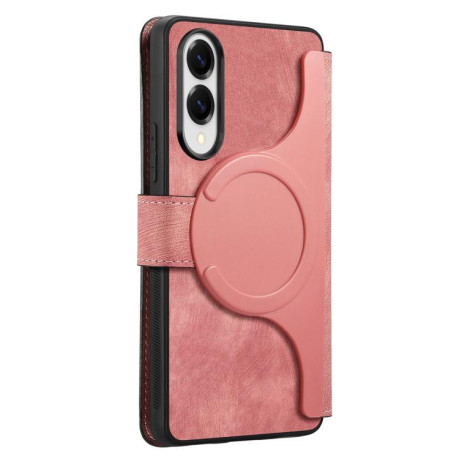 Чехол-книжка CaseNeo MagSafe RFID Anti-theft Retro Leather для Samsung Galaxy S25 Edge 5G - розовый