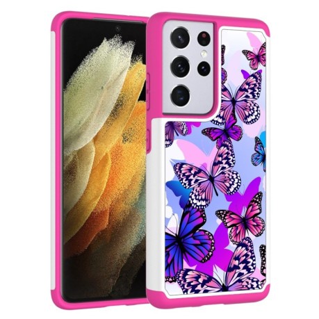 Противоударный чехол Coloured Pattern на Samsung Galaxy S21 Ultra - Butterfly