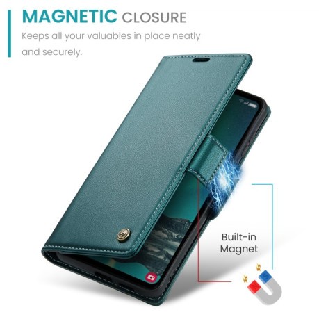 Чехол-книжка CaseMe 023 Butterfly Buckle Litchi Texture RFID Anti-theft Leather для Samsung Galaxy S23 FE 5G - голубой