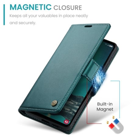 Чохол-книжка CaseMe 023 Butterfly Buckle Litchi RFID Anti-theft Leather для Samsung Galaxy S23 FE 5G - блакитний