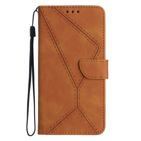 Чехол-книжка Stitching Embossed Leather для Realme 11 Pro 5G/11 Pro+ 5G - коричневый