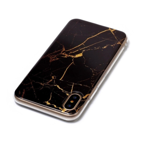 Чехол на iPhone X/Xs Black Marble Pattern черный мрамор