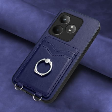 Протиударний чохол R20 Ring Card Holder для Realme GT Neo6 / GT 6T - синій