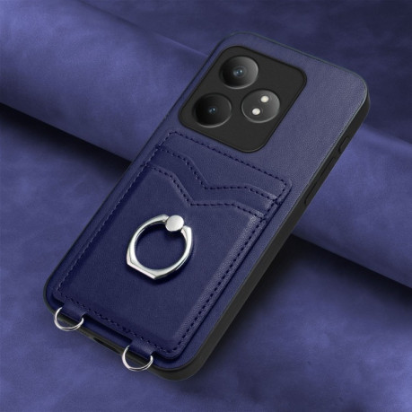 Протиударний чохол R20 Ring Card Holder для Realme GT Neo6 SE - синій