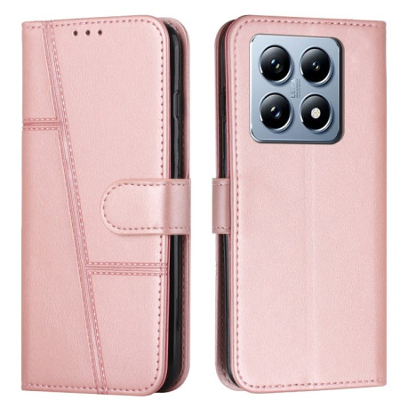 Чохол-книжка Stitching Calf Texture для Xiaomi 14T Pro - рожеве золото