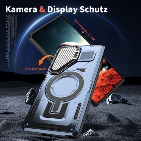 Протиударний чохол Shield Frame Holder MagSafe  для Samsung Galaxy S24 FE 5G - синій