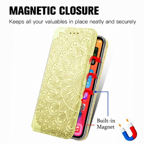Чохол-книжка Blooming Mandala для iPhone 13 Pro - жовтий