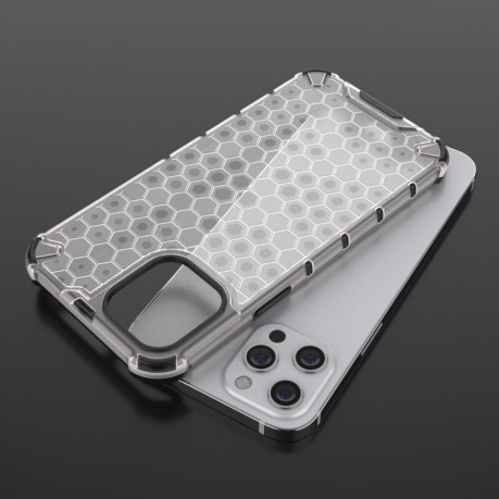 Противоударный чехол Honeycomb на iPhone 13 Mini - белый