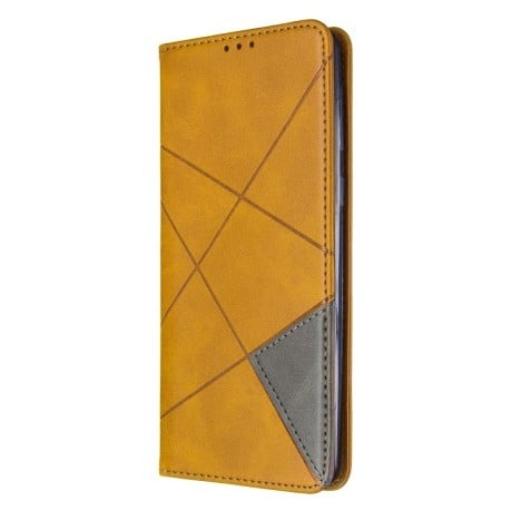 Чехол-книжка Rhombus Texture на Samsung Galaxy A21- желтый