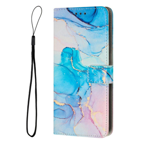 Чехол-книжка Painted Marble Pattern для Xiaomi Redmi Note 12 Pro Speed / Poco X5 Pro 5G - розово-синий
