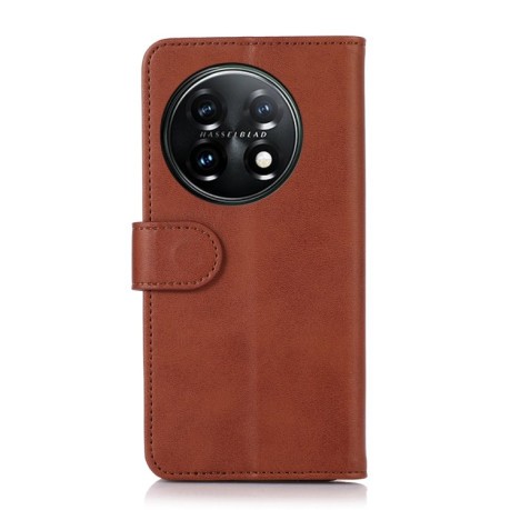 Чехол-книжка Cow Texture Leather для OnePlus 11 5G - коричневый