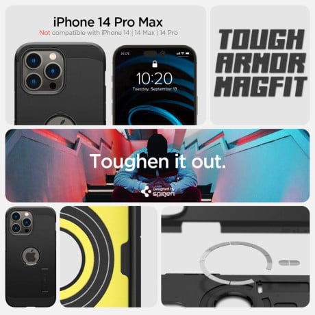 Оригинальный чехол Spigen Tough Armor (Magsafe) для iPhone 14 Pro Max - Black