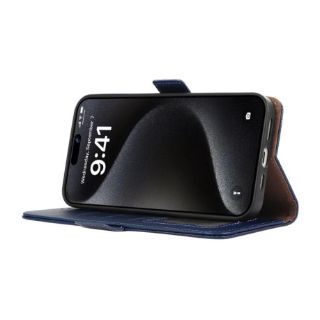 Шкіряний чохол-книжка KHAZNEH Genuine Leather RFID для Xiaomi Poco X7 Pro - синій