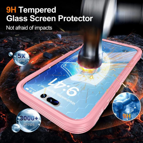Двосторонний противоударный чехол Life Waterproof MagSafe Magnetic Rugged для iPhone 17 Pro - розовый