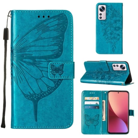 Чохол-книжка Embossed Butterfly для Xiaomi 12 Lite - синій