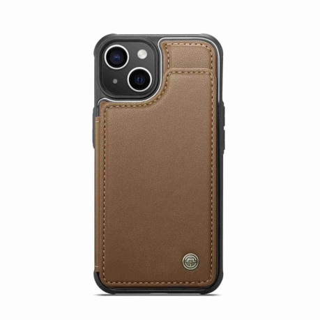 Чехол CaseMe C22 Card Slots Holder RFID Anti-theft для iPhone 15 - коричневый