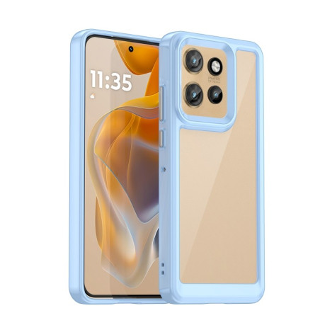 Противоударный чехол  Colorful Acrylic Series с цветной силиконовой боковиной на Motorola Edge 50 Neo - синий