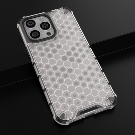 Противоударный чехол Honeycomb with Neck Lanyard для iPhone 15 Pro Max - белый