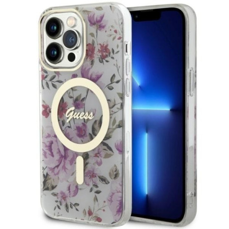 Оригинальный чехол Guess Flower MagSafe для iPhone 14 Pro Max - Flower