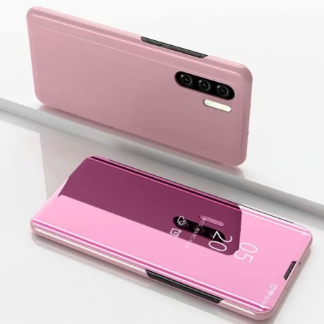Чохол книжка Clear View на Samsung Galaxy Note 10+Plus Electroplating Mirror- рожеве золото