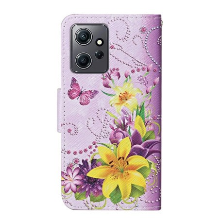 Чохол-книжка Colored Drawing Pattern для Xiaomi Redmi Note 12 4G - Yellow Flower Butterfly