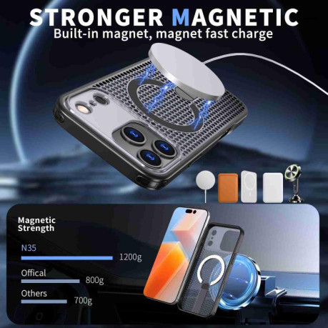 Чохол kalebol Honeycomb Cooling з MagSafe та підставкою на iPhone 17 Pro - чорний