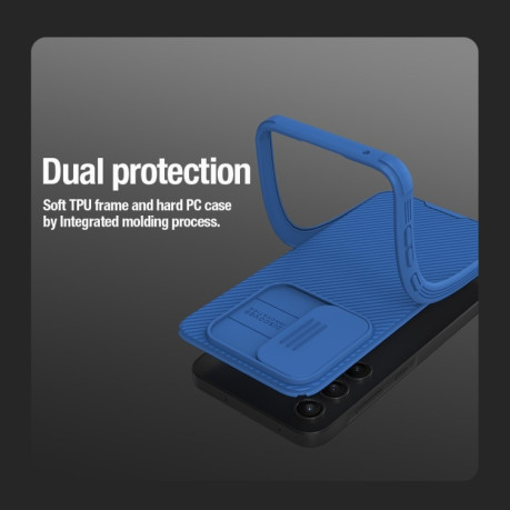Противоударный чехол NILLKIN CamShield (MagSafe) для Samsung Galaxy A35 - синий