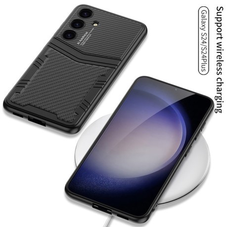 Протиударний чохол GKK TPU+PU Full Coverage для Samsung Galaxy S24+ 5G - чорний