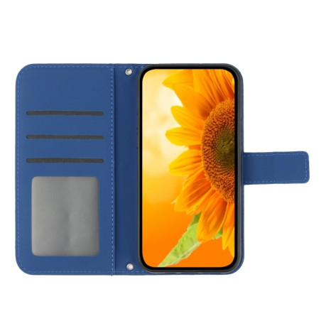 Чохол-книжка Skin Feel Sun Flower для OPPO A74 4G - темно-синій