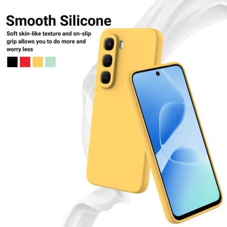 Силиконовый чехол Solid Color Liquid Silicone на Infinix Hot 60 5G / Hot 60i 4G - желтый