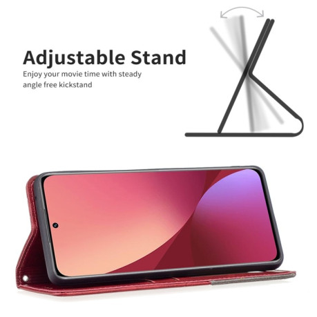 Чохол-книга Rhombus Texture для Xiaomi Mi 12 - червоний