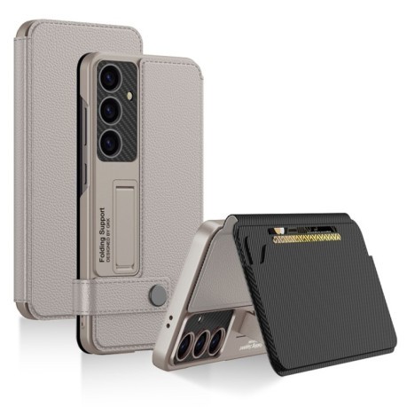Чохол-книжка GKK Flip Wallet Leather  для Samsung Galaxy S25+ 5G - сірий