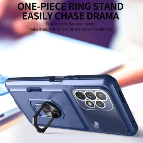 Противоударный чехол Card Ring для Samsung Galaxy A13 4G - черный