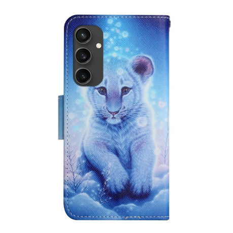 Чохол-книжка Colored Drawing Pattern для Samsung Galaxy S24 FE 5G - Leopard