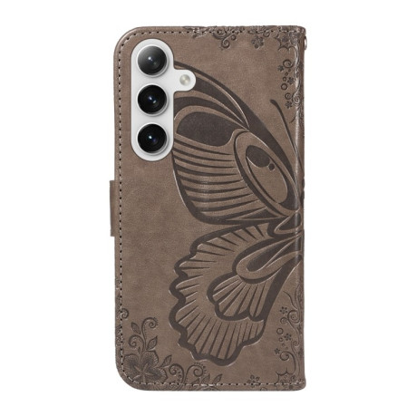 Чохол-книжка Swallowtail Butterfly Embossed Leather для Samsung Galaxy S25+ / S24+ 5G - сірий