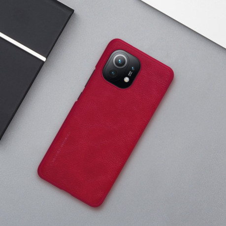 Шкіряний чохол-книжка Nillkin Qin Series для Xiaomi Mi 11 - червоний
