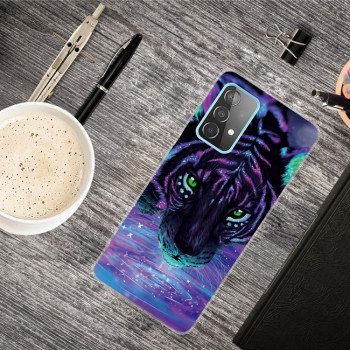 Ударозащитный чехол Painted для Samsung Galaxy A72 - Purple Tiger