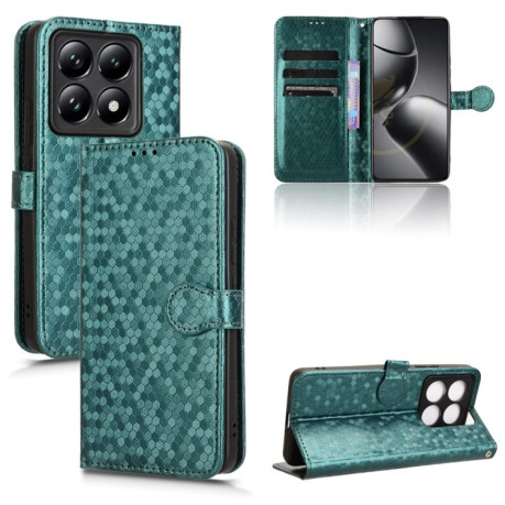 Чехол-книжка Honeycomb Dot для Xiaomi 14T - зеленый