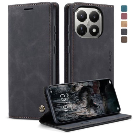Чехол-книжка CaseMe-013 многофункциональный с кармашком на карт на Xiaomi 15T - черный