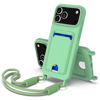 Силіконовий чохол Integrated Card Bag Solid Color Liquid Silicone на iPhone 18 Pro Max / 17 Pro Max — зелений