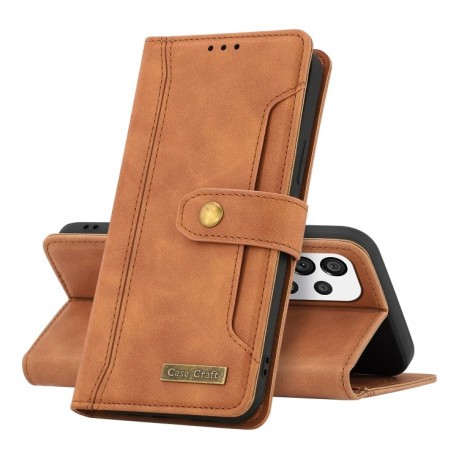 Чохол-книжка Copper Buckle Craft для Samsung Galaxy A73 5G - коричневий