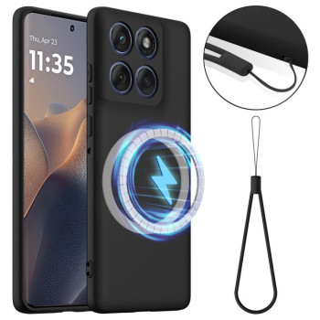 Силіконовий чехол Shockproof Silicone Magsafe для Motorola Edge 60 Pro - чорний