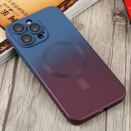 Противоударный чехол Liquid Silicone Full (Magsafe) для iPhone 15 - сине-фиолетовый
