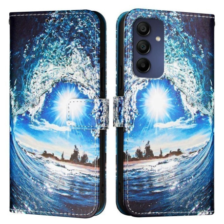 Чехол-книжка Colored Drawing Pattern Plain Weave Leather для Samsung Galaxy A16 5G - Waves And Sun