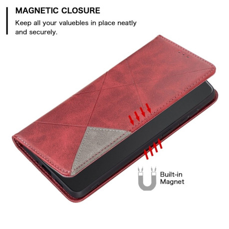 Чехол-книжка Rhombus Texture для Xiaomi Redmi Note 14 5G/Poco M7 Pro 5G - красный