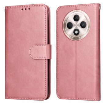 Чехол-книжка со строчкой и фактурой Calf на OPPO Reno12 F/12 FS 4G - розовое золото