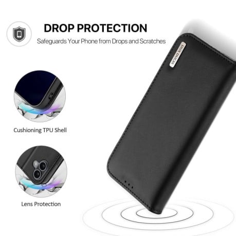 Кожаный чехол-книжка DUX DUCIS Hivo Series на  iPhone 17 - черный